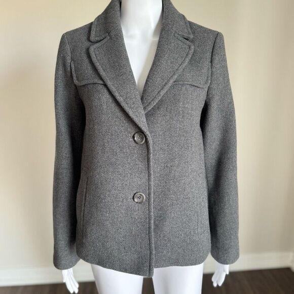 Talbots Made In Italy Wool Fitted Jacket Size 2 Gray - Picture 1 of 8